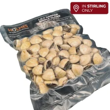 Frozen whole‑shell clams vacuum packed