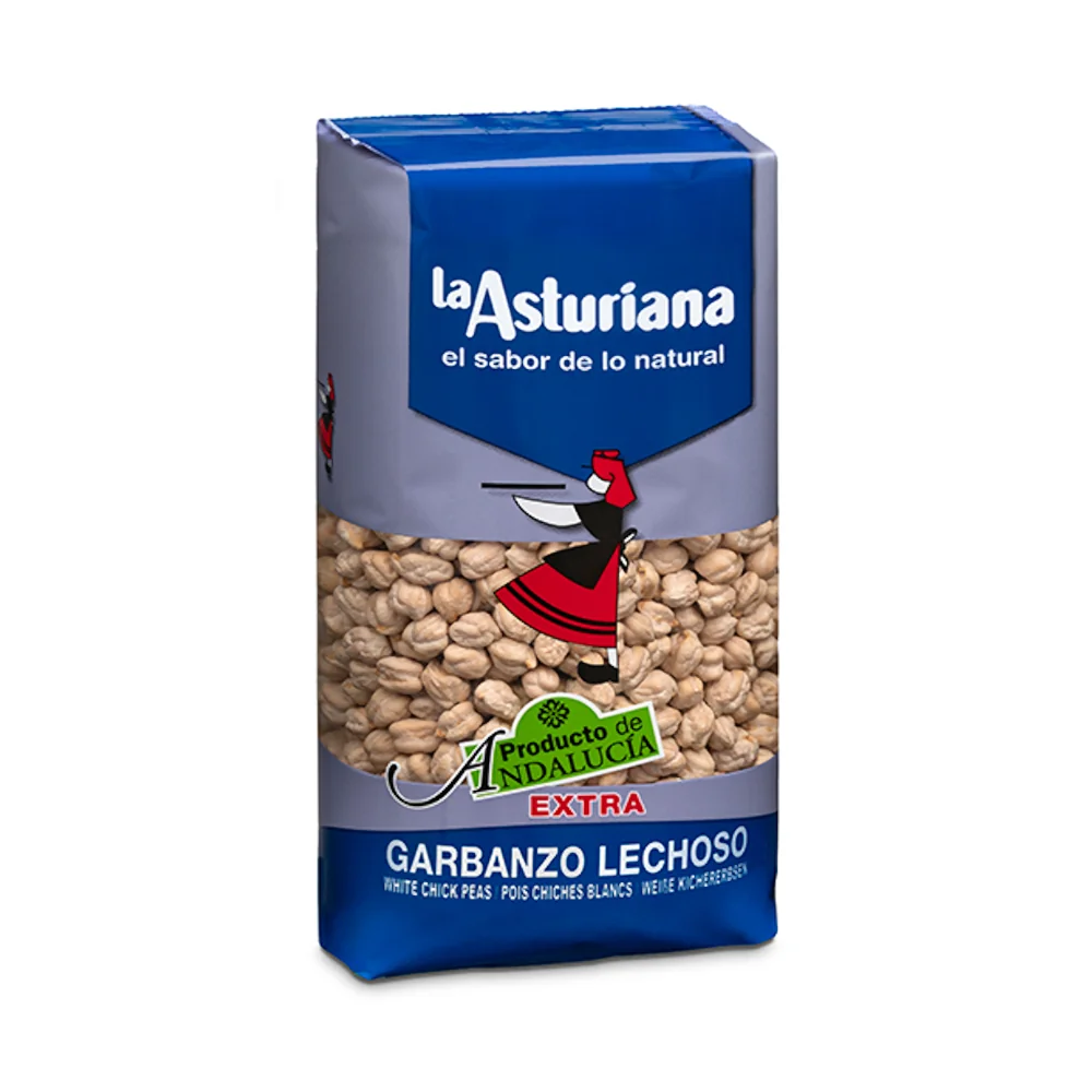 Dry Spanish chickpeas on a bag